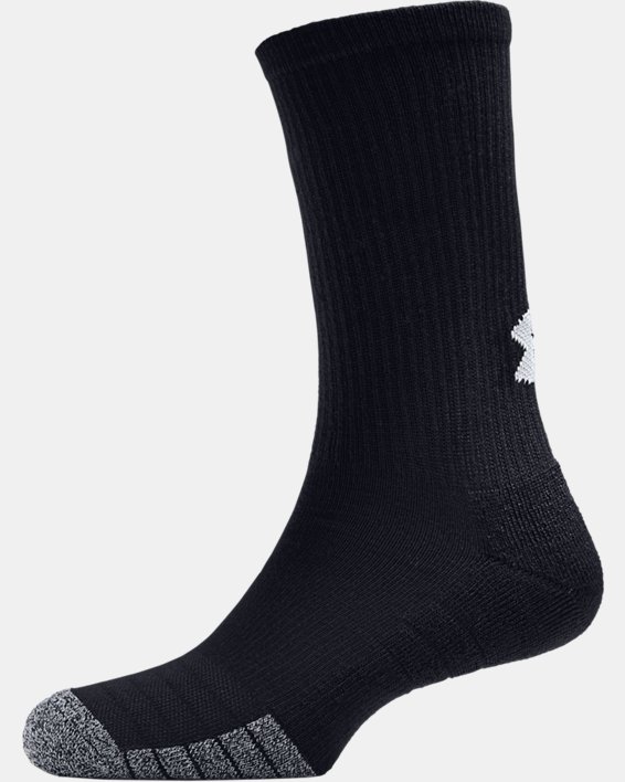 Adult HeatGear® Crew Socks 3-Pack in Black image number 4